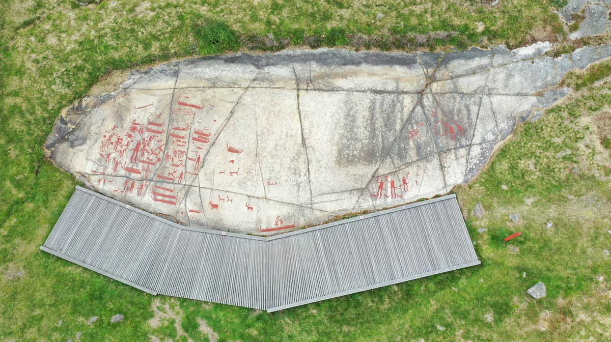 fossum rock carvings view from drone.