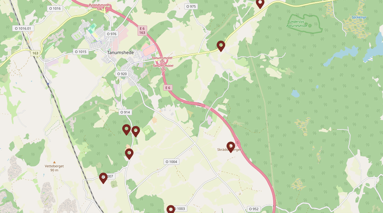 Karte des Weltkulturerbes Tanum