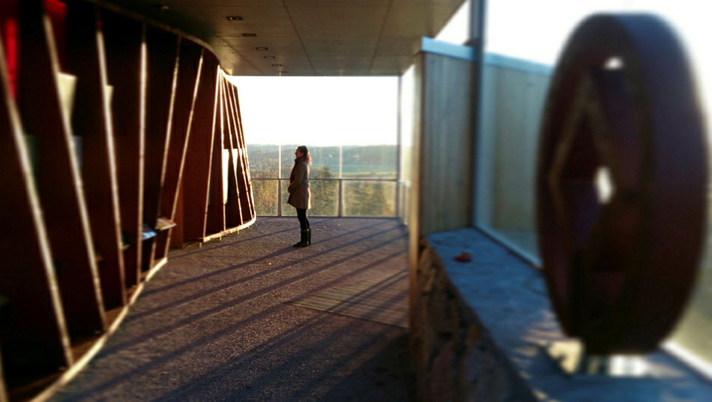woman reading the signs.