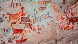 DE förhistoriska målningarna av bland annat jaguarer i Chiribiquete National Park.