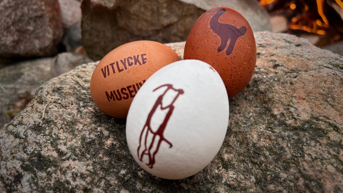Easter eggs with rock carvings motifs.